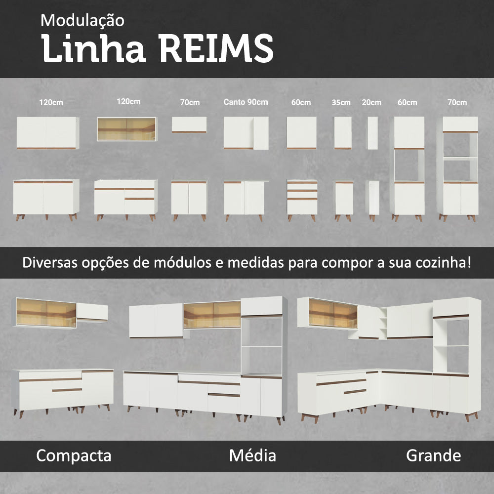 Cocina Integral Reims 2.40 m con Encimera Blanco 02