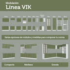 Cocina Integral Vik 1.20 Metros con Encimera Blanco/Verde 01