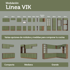 Cocina Integral Vik 3.10 Metros Marrón/Verde 01