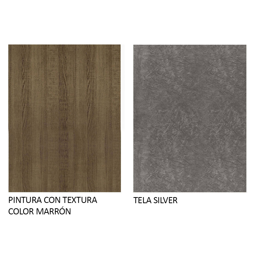 Juego de Comedor Tainá con 2 Sillas Marrón/Plateado