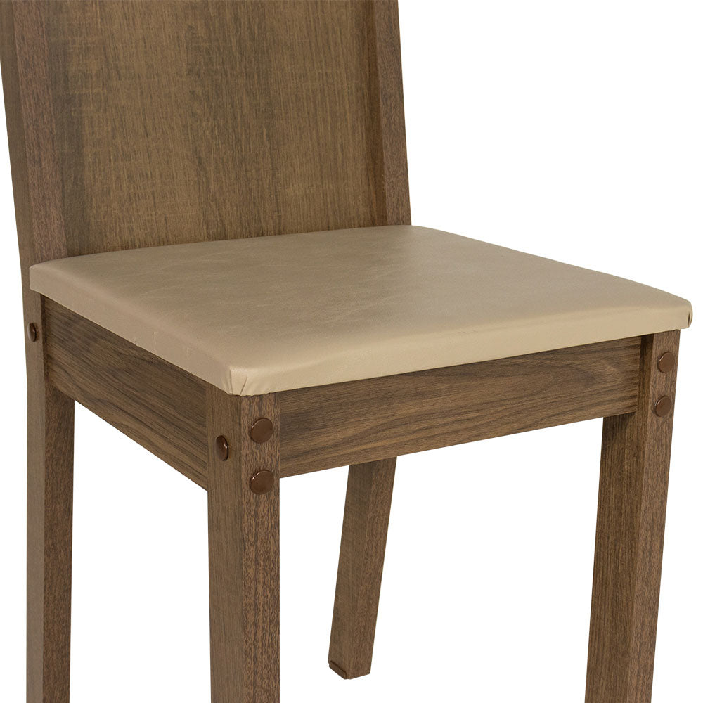 Juego de Comedor Débora con 4 Sillas - Encimera Redonda de Cristal