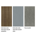 Juego de Comedor Marilia con 4 Sillas - Tablero de Madera y Cubierta de Cristal Marrón/Gris/Plateado