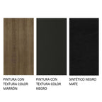 Juego de Comedor Greta con 4 Sillas - Tablero de Madera y Cubierta de Vidrio Negro/Marrón