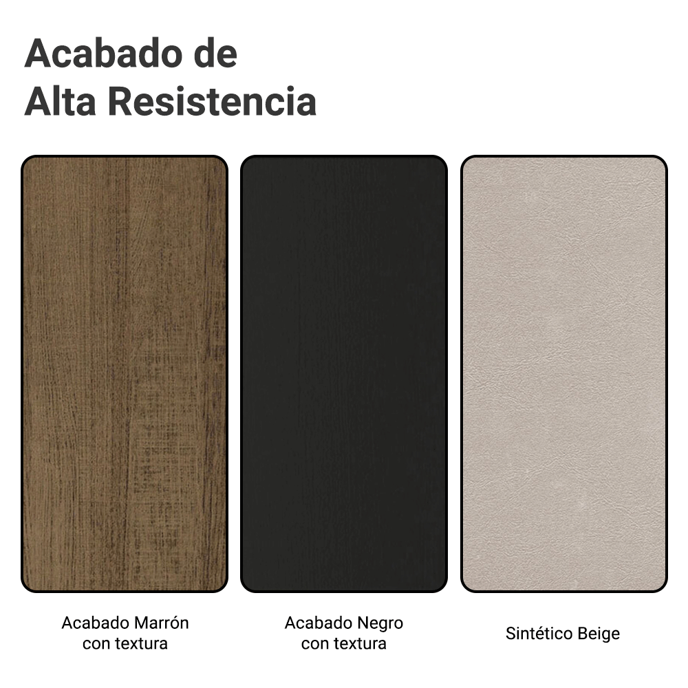 Juego de Comedor Samara con 4 Sillas Marrón/Negro/Beige