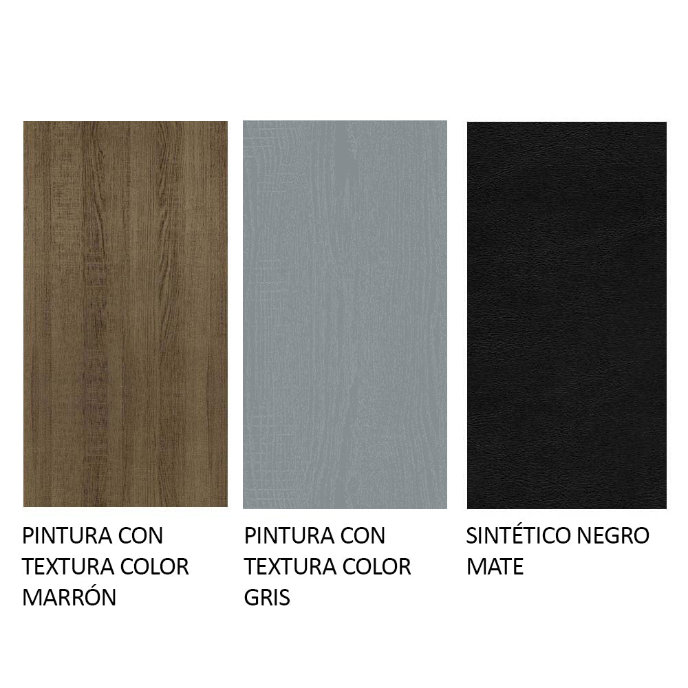 Juego de Comedor Samara con 4 Sillas Marrón/Gris/Negro