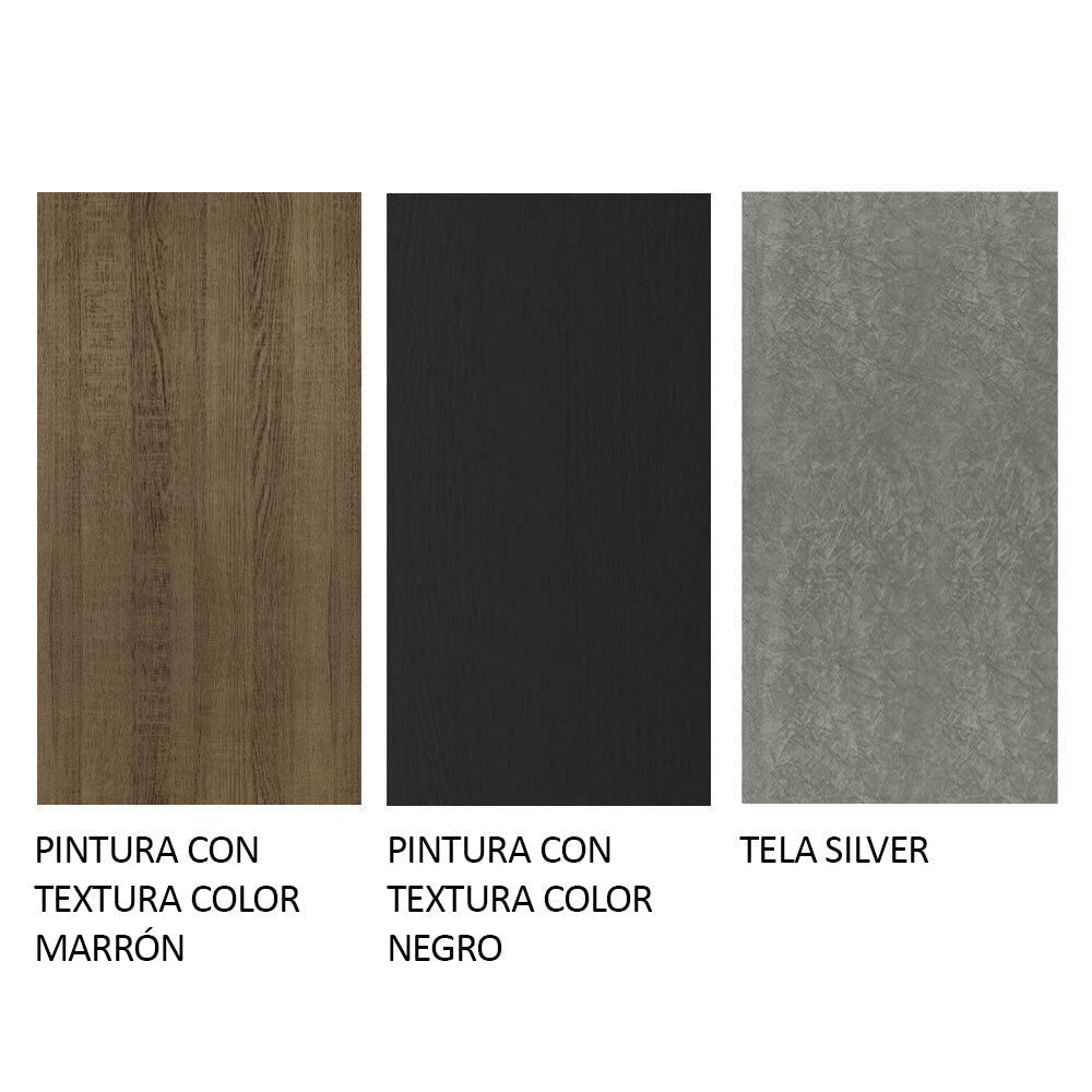 Juego de Comedor Hanna con 6 Sillas Marrón/Negro/Plateado