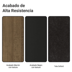 Juego de Comedor Madrid con 6 Sillas - Tablero de Madera y Cristal Marrón/Negro/Oxford