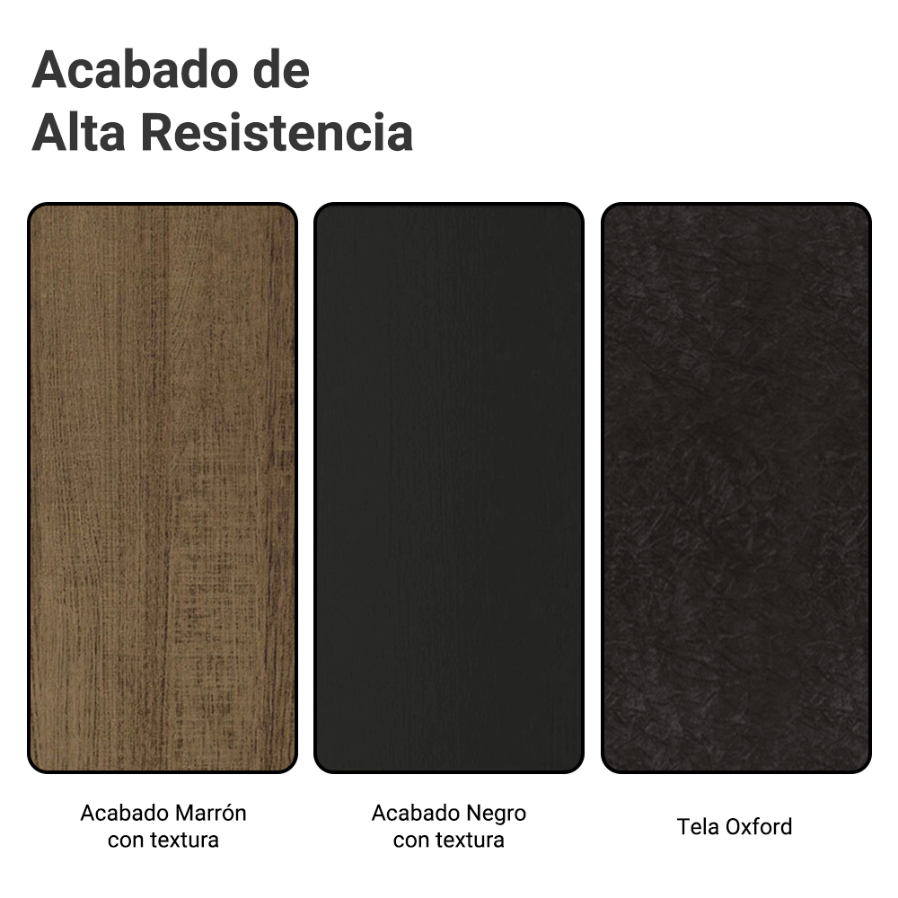 Juego de Comedor Sintra con 6 Sillas - Tablero de Madera y Cristal Marrón/Negro/Oxford