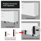 Kit 3 Muebles para Baño 180 cm 3 Puertas 3 Cajones con Encimeras