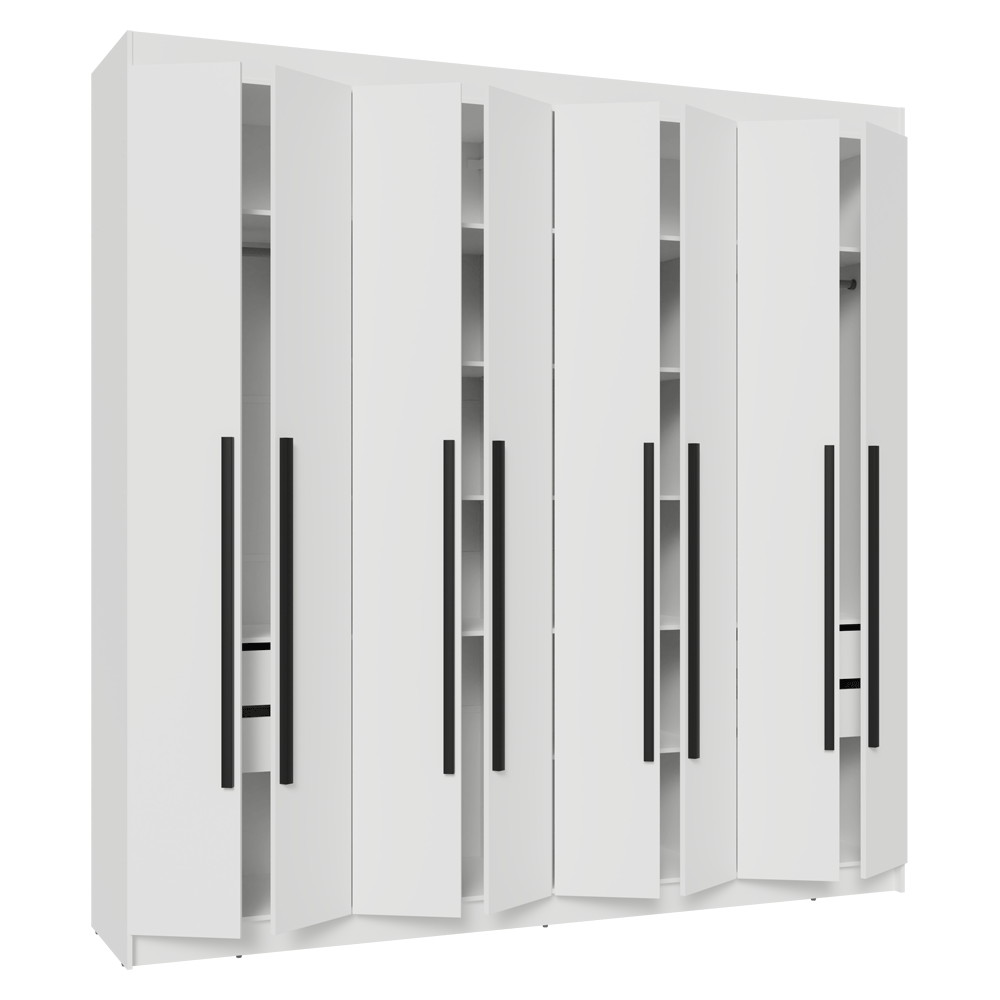 Closet Venus 8 Puertas 4 Cajones 2 Barrales Blanco