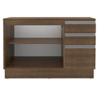 Mueble de Cocina Bajo Glamy 1.20 m 2 Puertas 3 Cajones con Encimera Marrón