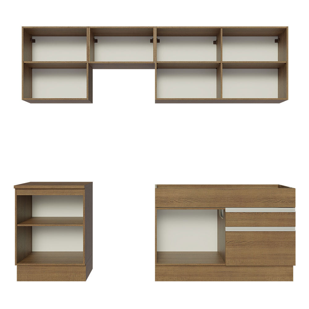Cocina Integral Glamy 2.40 Metros Marrón 08
