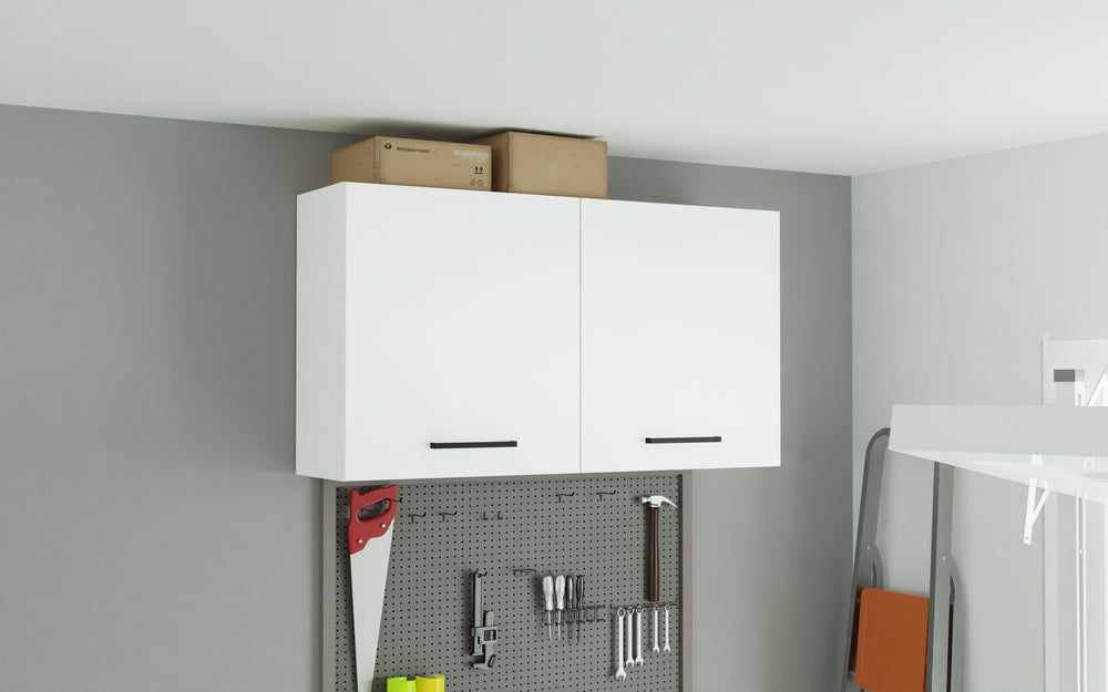 Gabinete Superior de Almacenamiento para Garaje 120 cm Multiuso Blanco Madesa