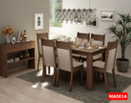 Juego de Comedor Jaíne con 6 Sillas Marrón/Beige