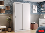 Clóset Tokio 2 Puertas Corredizas 2 Cajones Blanco 218 cm x 109 cm x 54 cm