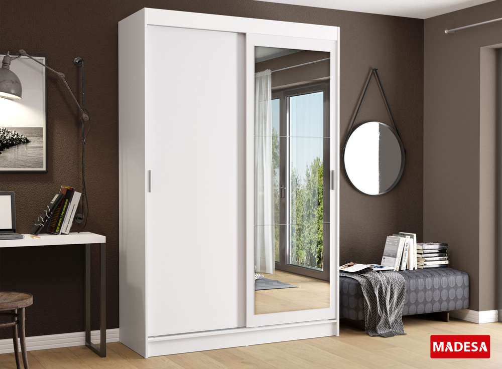 Clóset Tokio 2 Puertas Corredizas 1 Espejo Blanco 218 cm x 109 cm x 54 cm