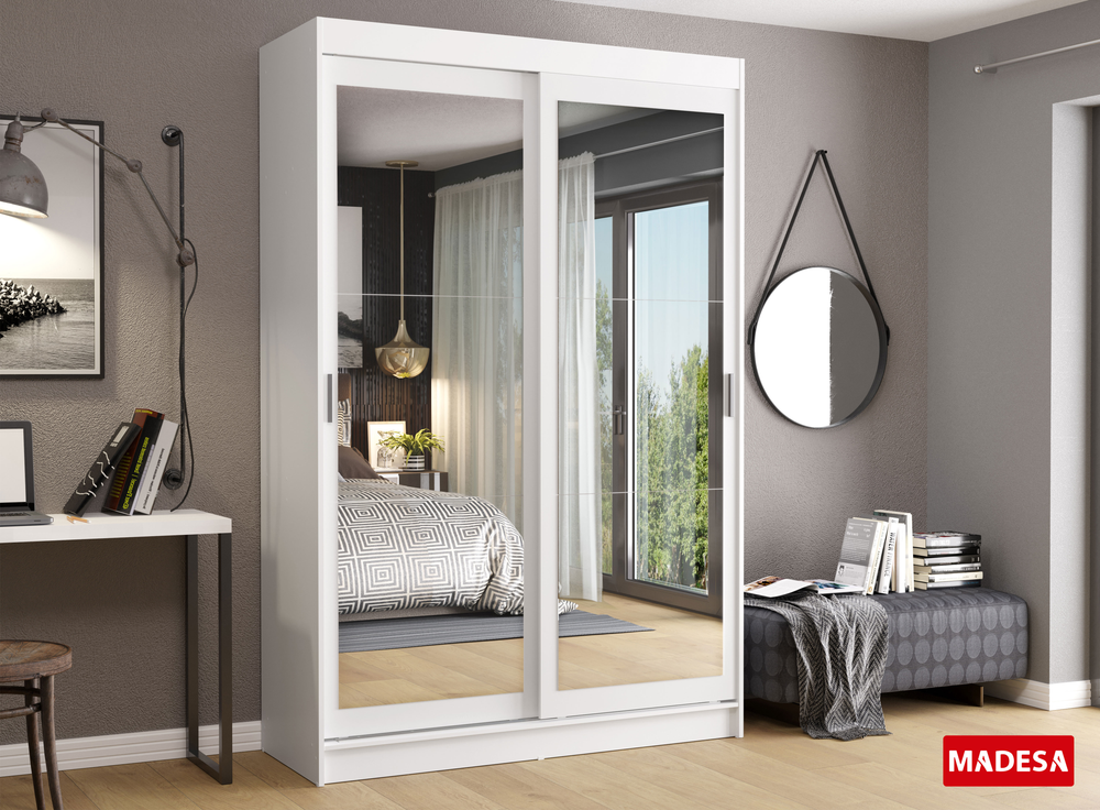 Clóset Tokio 2 Puertas Corredizas con Espejos Blanco 218 cm x 109 cm x 54 cm