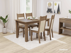 Juego de Comedor Ellen con 4 Sillas Marrón/Beige