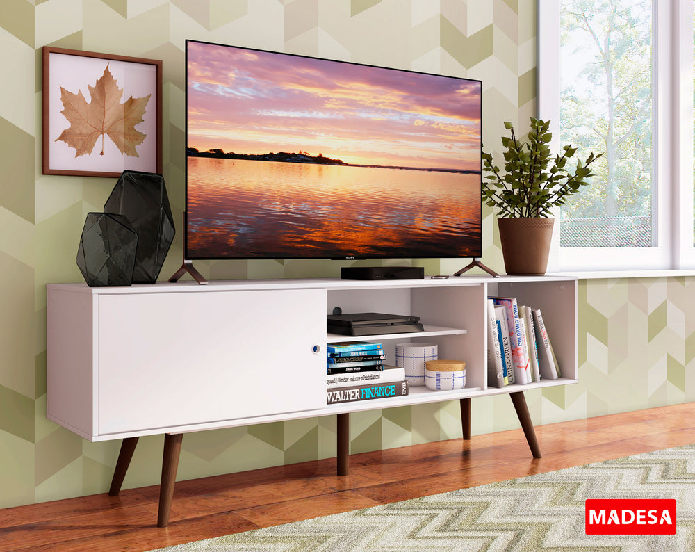 Centro de Entretenimiento Mesa para TV Cairo Hasta 65 Pulgadas - Blanco