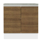Mueble de Cocina Bajo Glamy 80 cm 2 Puertas Blanco/Marrón