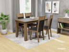 Juego de Comedor Cali con 4 Sillas Marrón/Negro