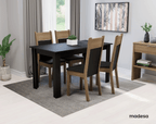 Juego de Comedor Havana con 4 Sillas Negro/Marrón