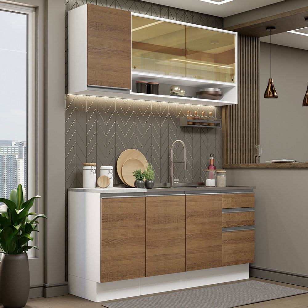 Cocina Integral Glamy 1.60 m con Mesón de Acero 02