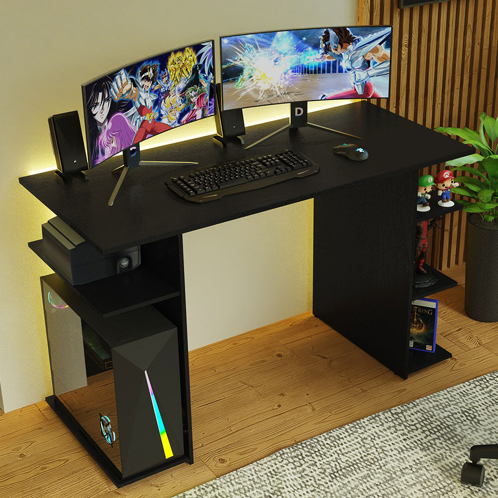 Escritorio Gamer Moderno para PC y Consola 9424 Negro
