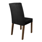 Juego de Comedor Avril con 4 Sillas - Tablero de Madera y Cubierta de Cristal Marrón/Negro/Oxford