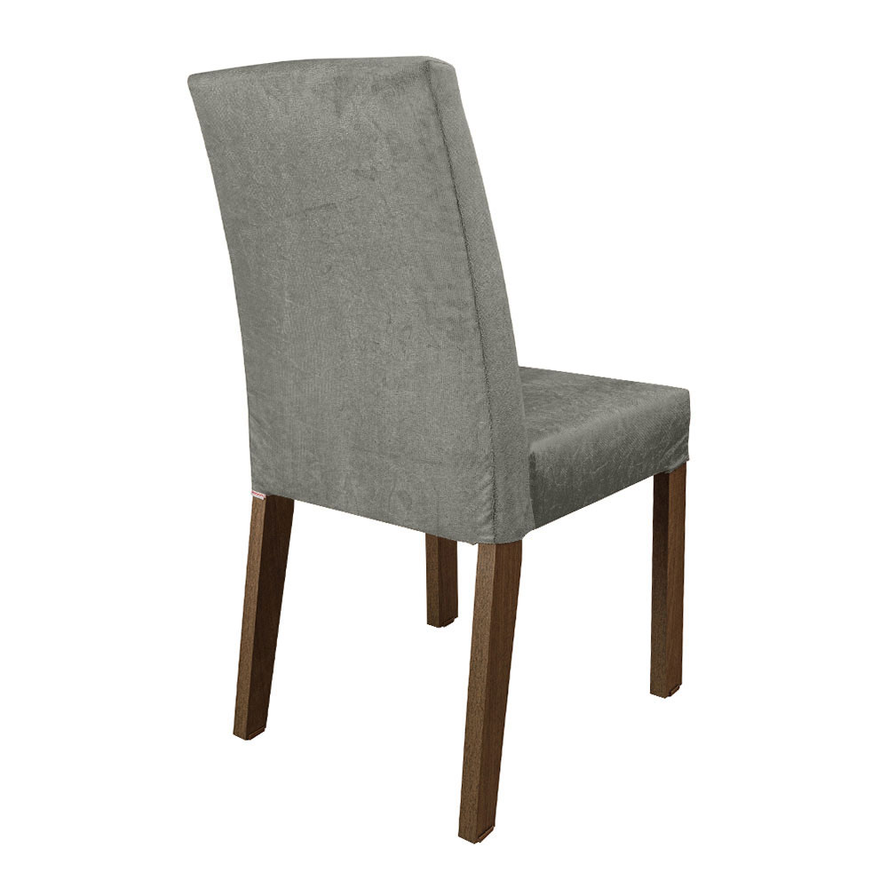Juego de Comedor Alexis con 6 Sillas - Tablero de Madera y Cubierta de Cristal Marrón/Negro/Plateado