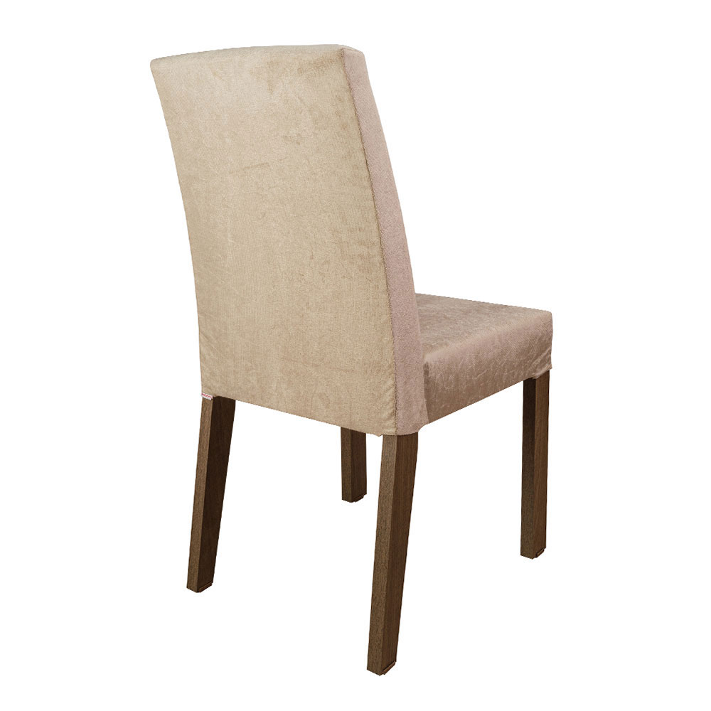 Juego de Comedor Alexis con 6 Sillas - Tablero de Madera y Cubierta de Cristal Marrón/Crema/Imperial
