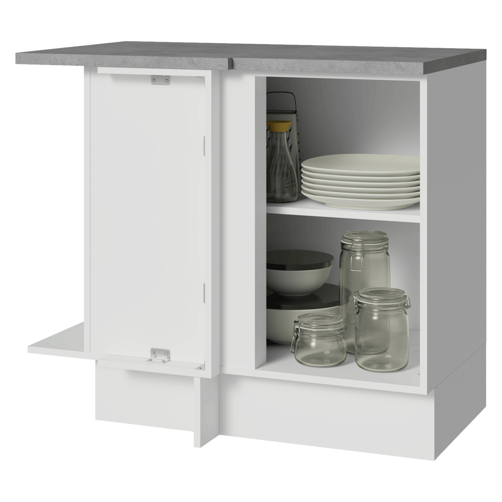 Mueble de Cocina Bajo de Esquina Glamy 1 Puerta Blanco