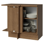 Mueble de Cocina Bajo de Esquina Glamy 1 Puerta Marrón/Blanco