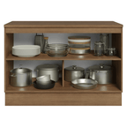 Mueble de Cocina Bajo Vik 1.20 m 2 Puertas con Encimera Marrón/Verde