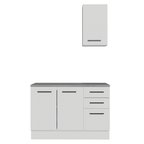 Conjunto de Mueble para Baño Agata 1.20 m 3 Puertas 3 Cajones Blanco