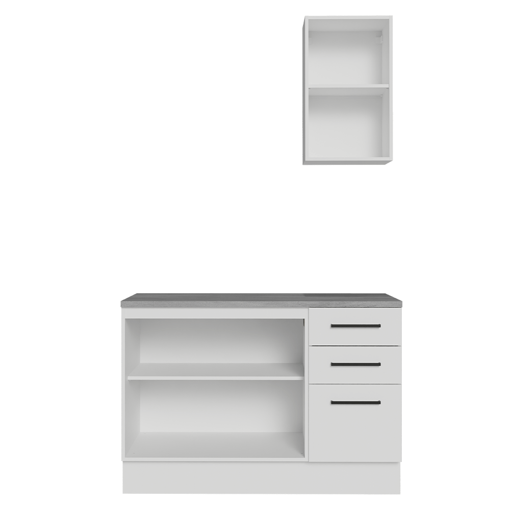Conjunto de Mueble para Baño Agata 1.20 m 3 Puertas 3 Cajones Blanco