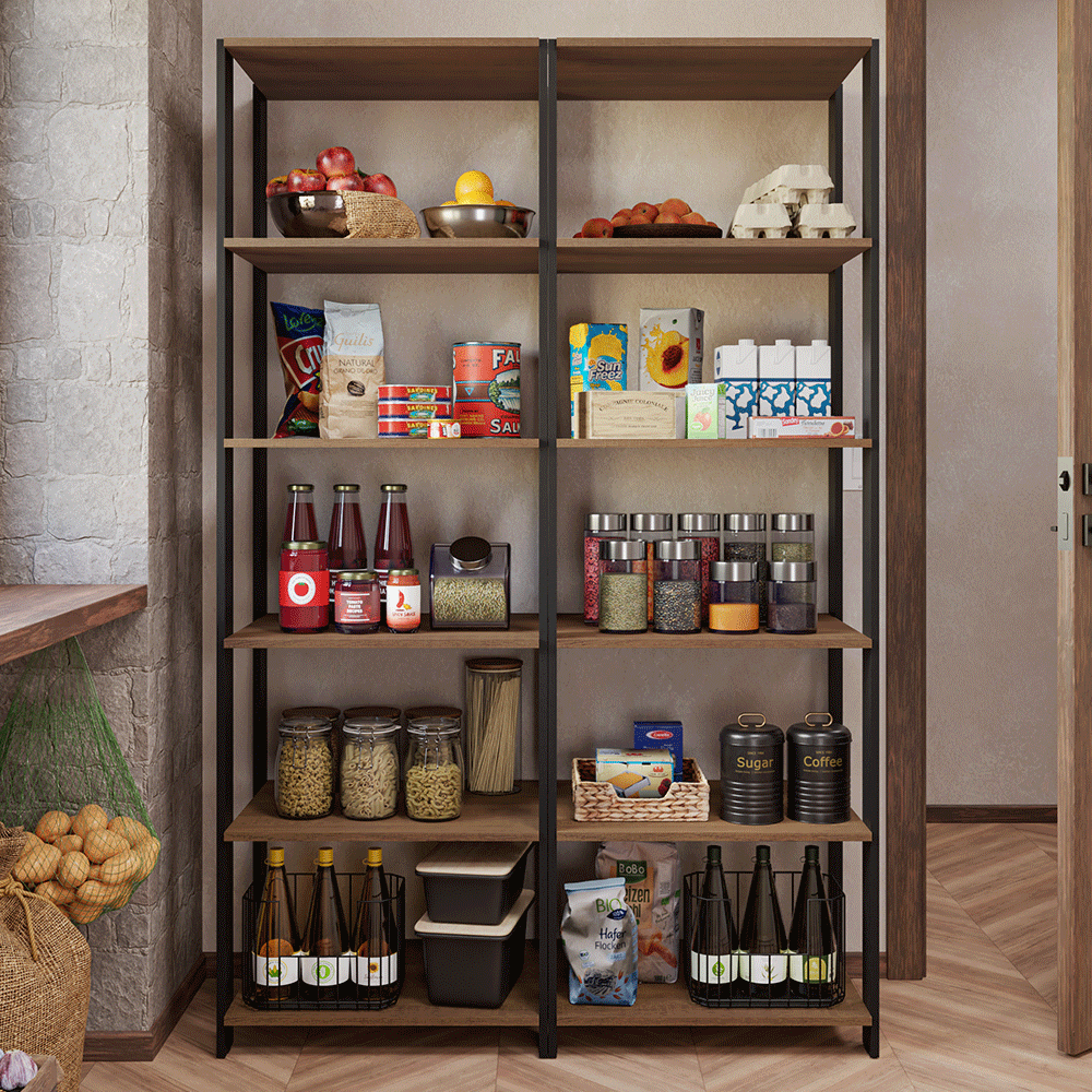 Estante Organizador Multiuso Madesa de 10 Repisas 118 cm Marrón/Negro
