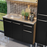 Cocina Integral Emilly 1.70 m con Mesón de Acero 12