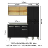 Cocina Integral Emilly 1.70 m con Mesón de Acero 12