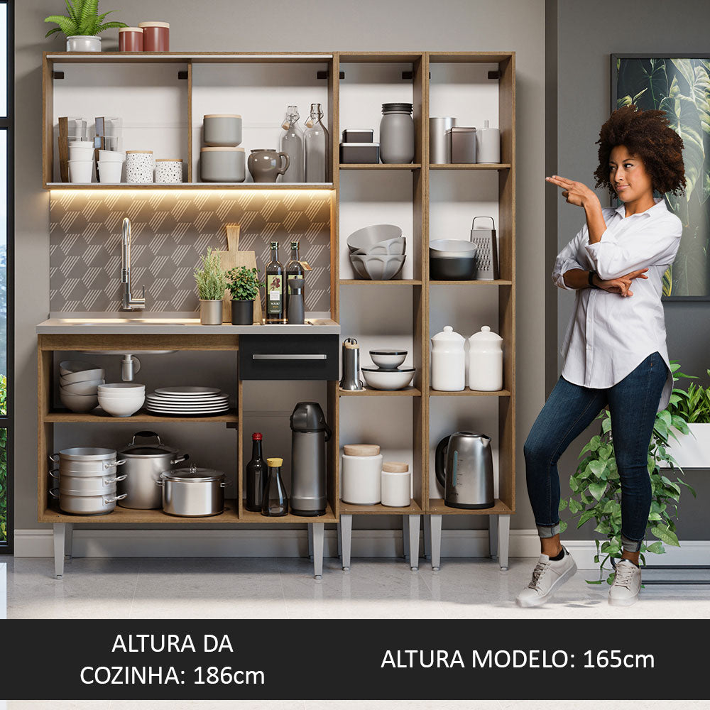 Cocina Integral Emilly 1.70 m con Mesón de Acero 12