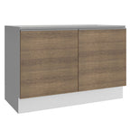 Mueble de Cocina Bajo Glamy 1.20 Metros 2 Puertas Blanco/Marrón