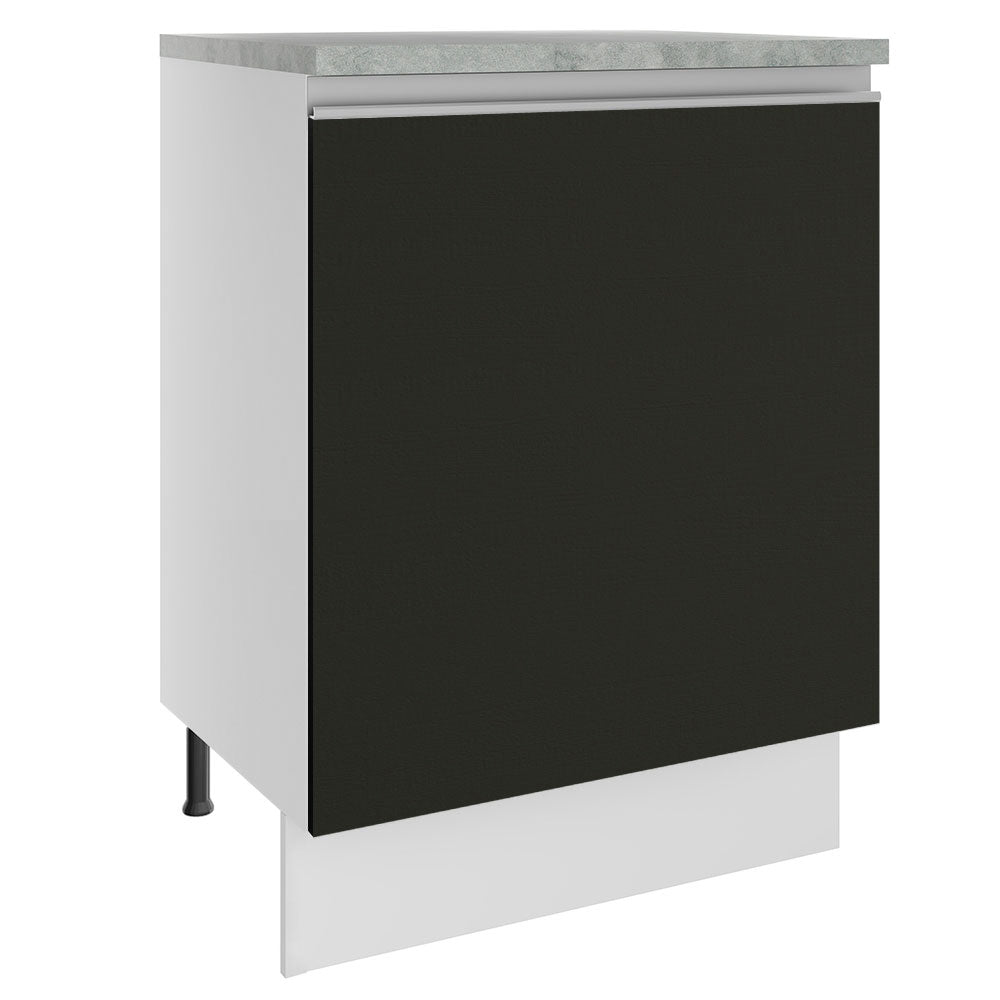 Mueble de Cocina Bajo Glamy 60 cm 1 Puerta Blanco/Negro