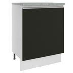 Mueble de Cocina Bajo Glamy 60 cm 1 Puerta Blanco/Negro