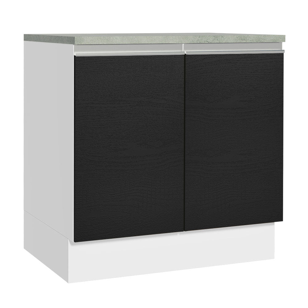 Mueble de Cocina Bajo Glamy 80 cm 2 Puertas Blanco/Negro