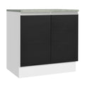 Mueble de Cocina Bajo Glamy 80 cm 2 Puertas Blanco/Negro