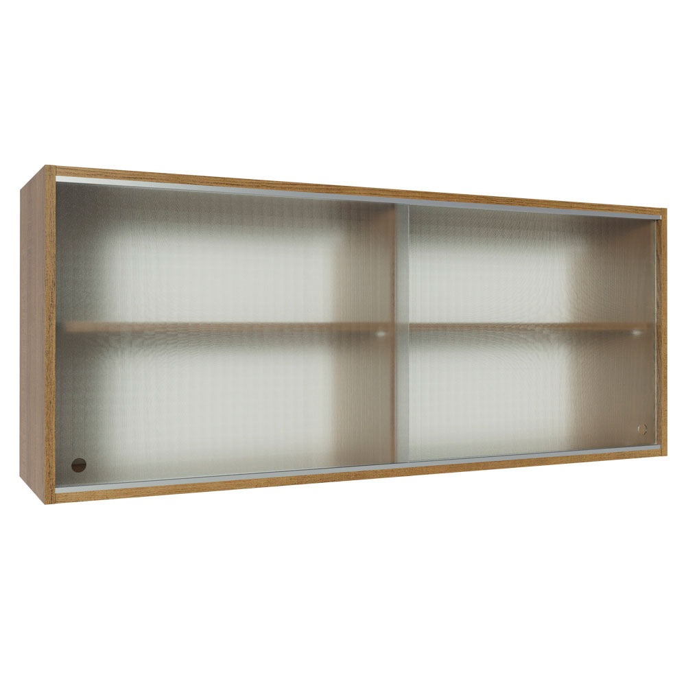 Mueble de Cocina Superior Glamy 1.20 m 2 Puertas Corredizas de Cristal Marrón