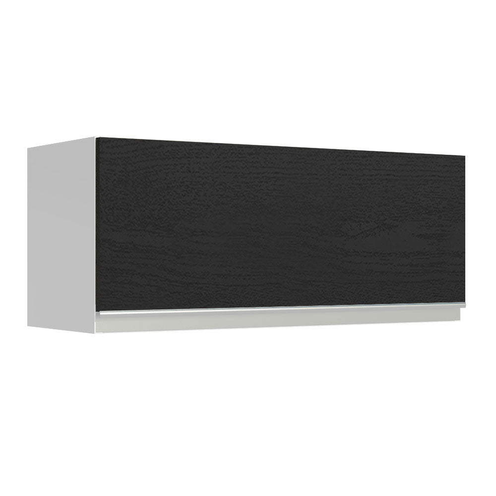 Mueble de Cocina Superior Madesa Glamy 80 cm 1 Puerta Abatible Blanco/Negro