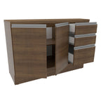 Mueble de Cocina Bajo Glamy 1.20 m 2 Puertas 3 Cajones con Encimera Marrón