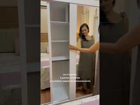 Clóset Reno 3 Puertas Corredizas con Espejos Blanco 180 cm x 205 cm x 54 cm