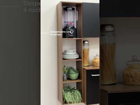 Cocina Compacta Elevada Easy 120 cm con Encimera Marrón/Crema Madesa